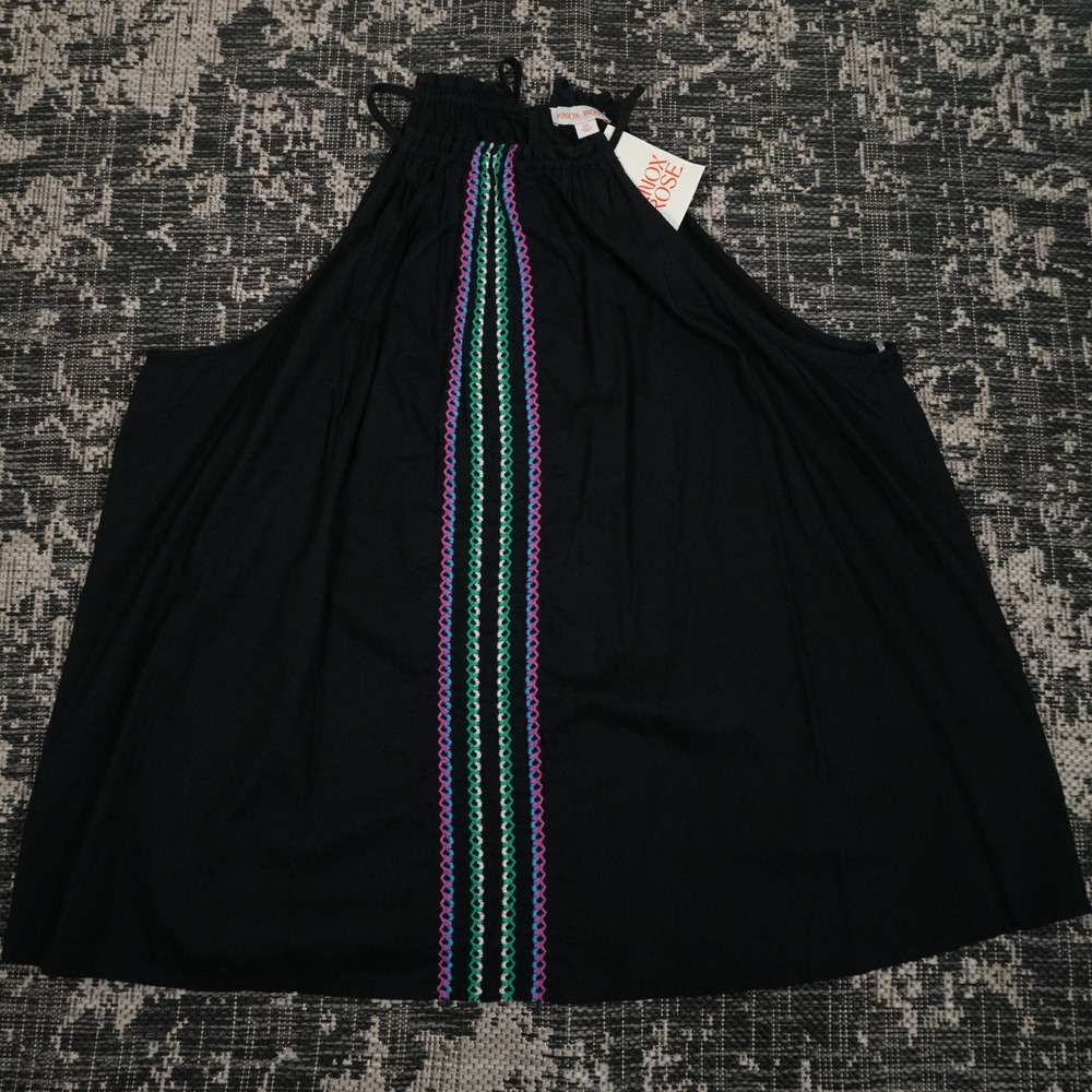 NWT Knox Rose Plus Size XXL Black Sleeveless Dress‎ Embroidered Beach Cover Up